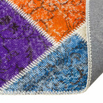 Unique Hand Weaving Obedness Patchwork Rug // Multicolor // 5.25' x 7.5'