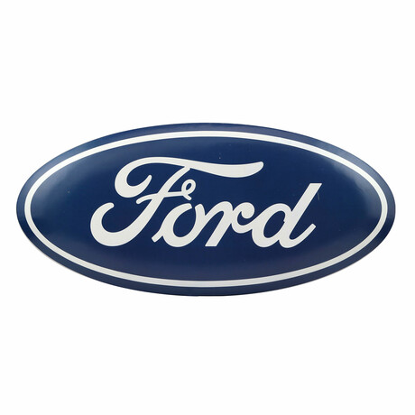 Ford Oval Logo Metal Button Sign