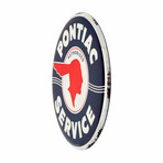 Pontiac Service Round Metal Button Sign