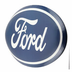Ford Oval Logo Metal Button Sign
