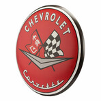 Chevrolet Corvette Round Metal Button Sign