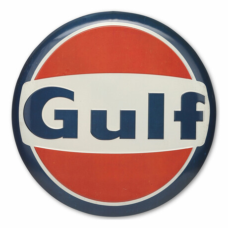 Gulf Oil Large Embossed Metal Sign