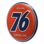 Union 76 Gasoline Round Metal Button Sign