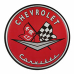 Chevrolet Corvette Round Metal Button Sign