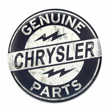 FCA Genuine Chrysler Parts Round Metal Sign