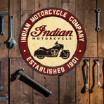 Indian Motorcycle Company Established 1901 Round Metal Sign