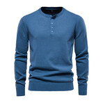 Henley Sweater // Blue (M)