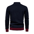 Wyatt Sweater // Red + Dark Blue (XS)