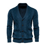 Knit Button-Up Cardigan // Dark Blue (S)