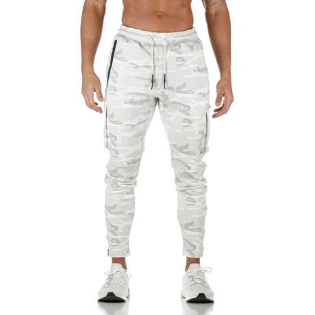 Jogger Pants // Zipper Side Pockets // Light Gray Camaflouge (S)
