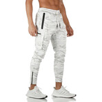 Jogger Pants // Zipper Side Pockets // Light Gray Camaflouge (S)