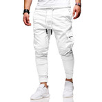 Jogger Pants // Velcro Side Pockets // White (M)
