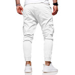 Jogger Pants // Velcro Side Pockets // White (L)