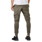 Skinny Jogger Pants //  Velcro Side Pockets // Green (L)
