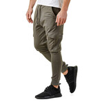 Skinny Jogger Pants //  Velcro Side Pockets // Green (L)