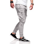 Jogger Pants // Velcro Side Pockets // Light Gray (L)