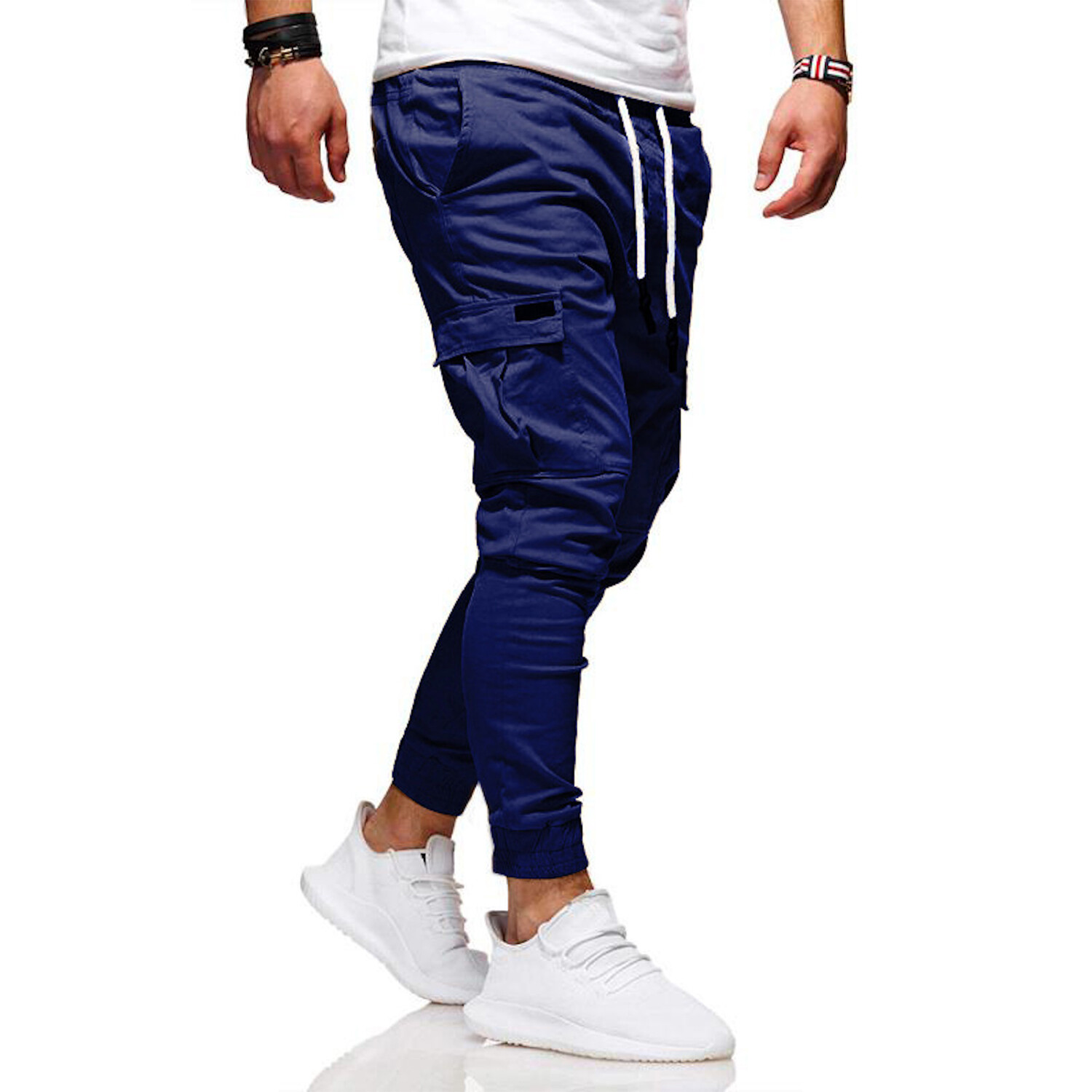 Jogger Pants // Velcro Side Pockets // Blue (XL) - Amedeo Exclusive ...