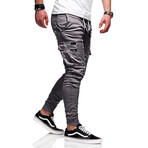 Jogger Pants // Velcro Side Pockets // Gray (L)