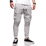 Jogger Pants // Velcro Side Pockets // Light Gray (XL)