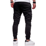 Jogger Pants // Velcro Side Pockets // Black (L)