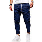 Jogger Pants // Velcro Side Pockets // Blue (XL)