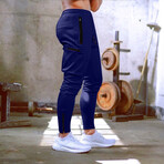 Jogger Pants // Zipper Side Pockets // Blue (XL)