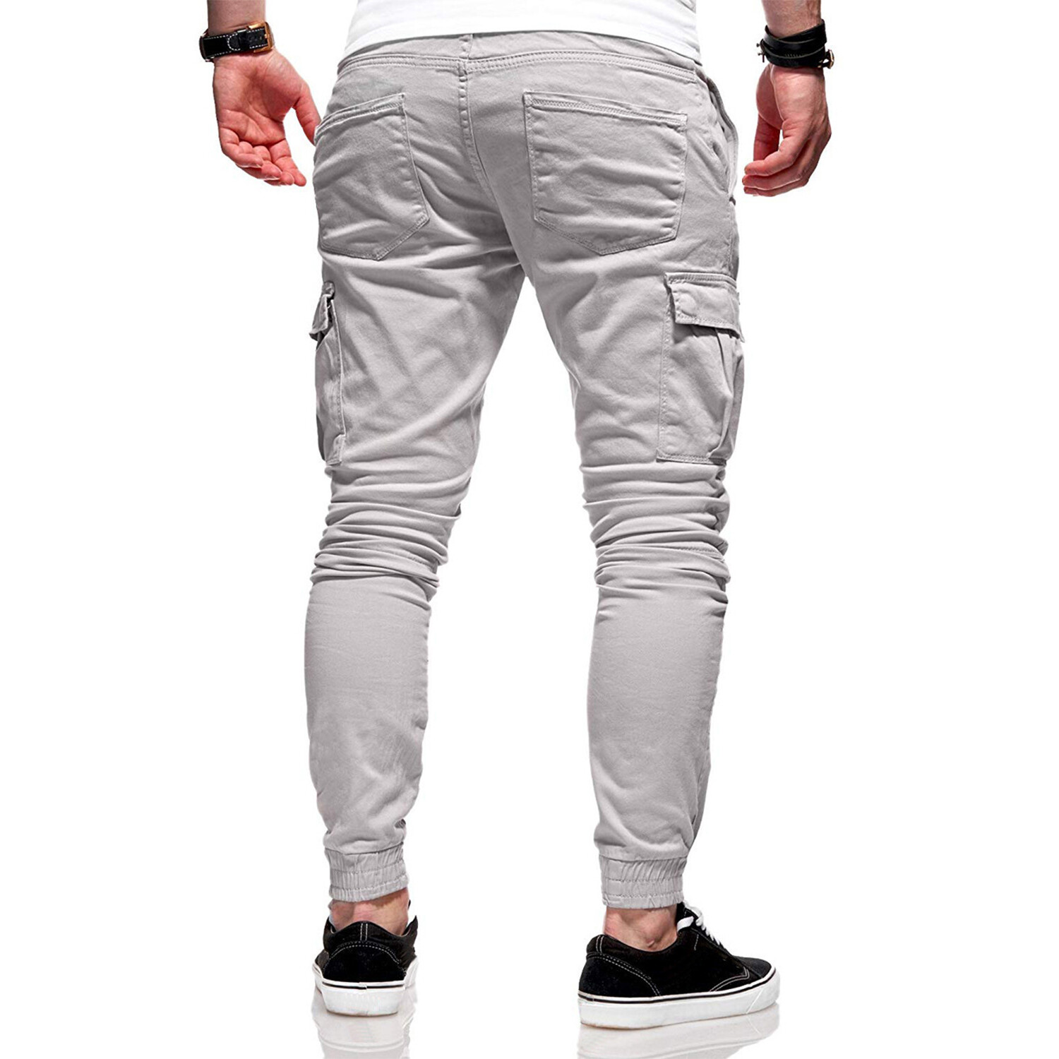 Jogger Pants // Velcro Side Pockets // Light Gray (2XL) - December ...