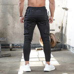 Jogger Pants // Zipper Side Pockets // Black (L)