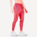Jogger Pants // Zipper Side Pockets // Red (3XL)