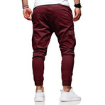 Jogger Pants // Velcro Side Pockets // Burgandy (L)