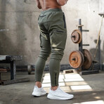 Jogger Pants // Zipper Side Pockets // Green (XL)