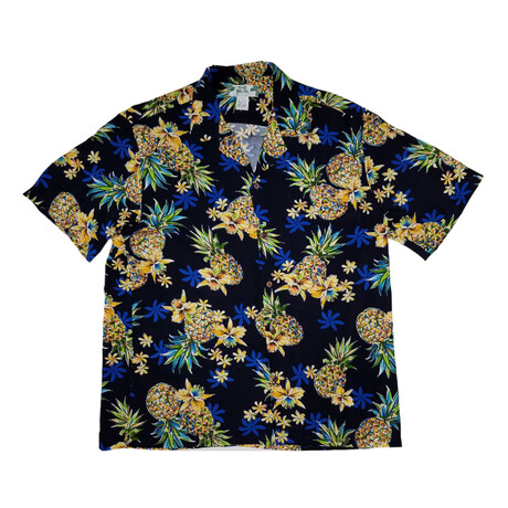 Golden Pineapple Shirt // Navy (Small)