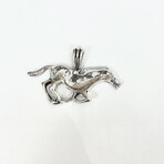 925 Sterling Silver Mustang Running Horse Necklace (22")