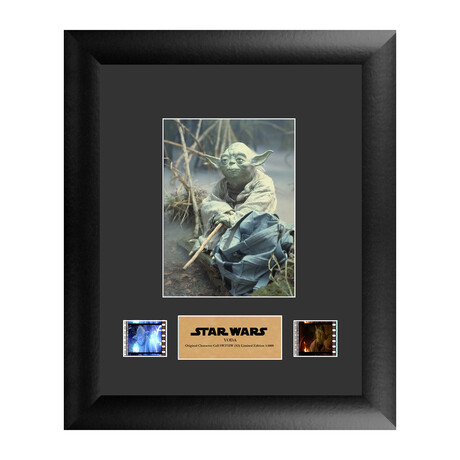 Star Wars // Yoda // Original Framed FilmCells Presentation // Backlit LED Frame + 2x Clip 35mm Film