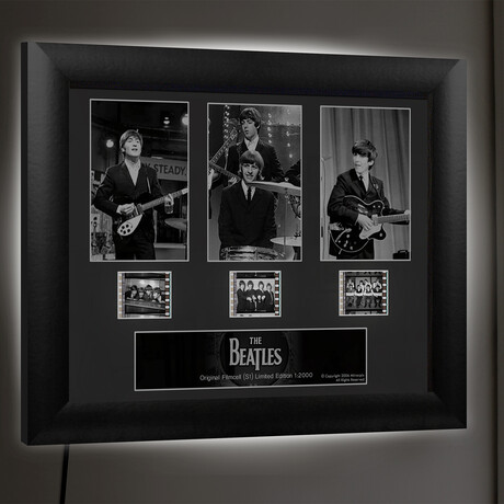The Beatles // Framed FilmCells Presentation // Backlit LED Frame + 3x Clip 35mm Film