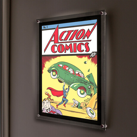 DC Comics Superman //Issue #1// // MightyPrint™ Wall Art // Backlit LED Frame