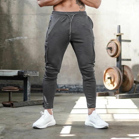 Jogger Pants // Zipper Side Pockets // Gray (S)