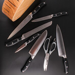 Forged // Stainless Steel Cutlery With Block // 8-Piece Set