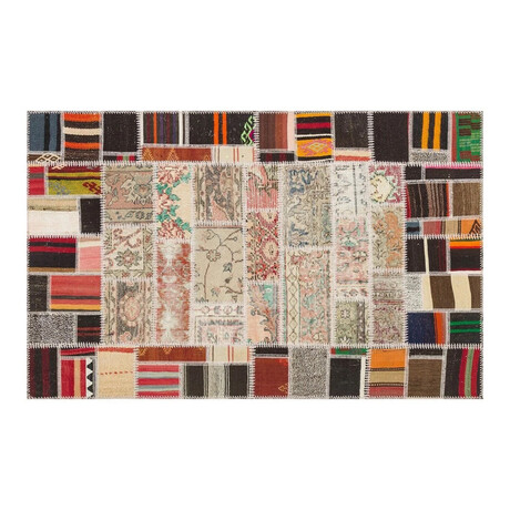 Patchwork Hand Woven Cloyed Rug // Multicolor // 4' x 6'