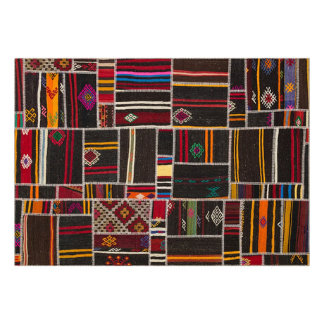 Patchwork Hand Woven Anadolu Kilim Rug // Multicolor // 5.5' x 7.8'