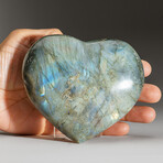Genuine Polished Labradorite Heart with Acrylic Display Stand