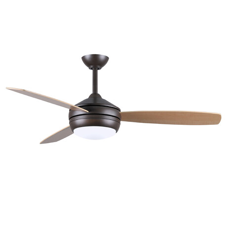 T-24 Ceiling Fan + LED Light Kit // Textured Bronze Finish // Maple + Barn Wood Blades
