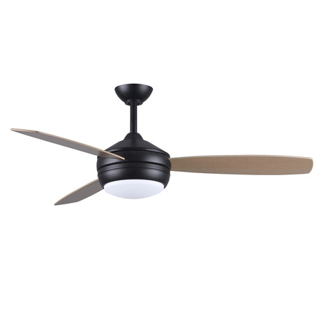 T-24 Ceiling Fan + LED Light Kit // Matte Black Finish // Maple + Barn Wood Blades