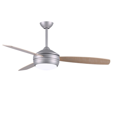 T-24 Ceiling Fan + LED Light Kit // Brushed Nickel Finish // Maple + Barn Wood Blades
