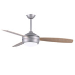 T-24 Ceiling Fan + LED Light Kit // Brushed Nickel Finish // Maple + Barn Wood Blades