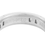 Hermes // 18K White Gold "H" Thin Band Ring // Ring Size: 9.5 // Estate