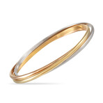 Cartier // Trinity 18K Rose Gold + 18k Yellow Gold + 18k White Gold Bangle Bracelet // 6.7" // Estate