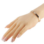 Hermes // Kelly 18K Rose Gold + Diamond Bangle Bracelet // 7" // New