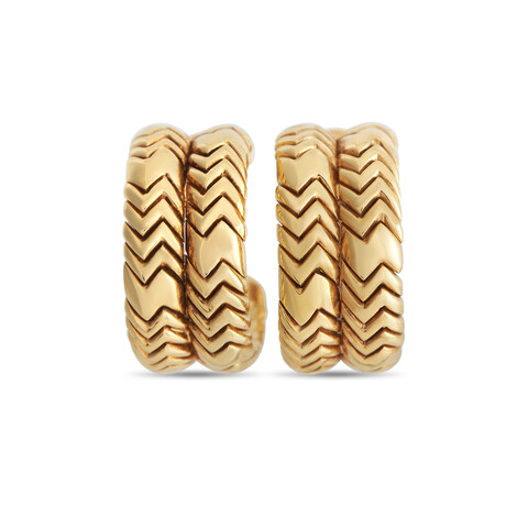Bulgari // Ladies Spiga 18K Yellow Gold Clip-On Earrings // Estate