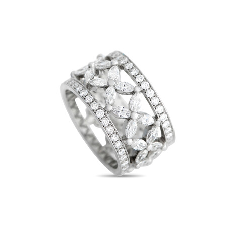 Tiffany & Co. // Victoria Platinum + Diamond Wide Band Ring // Ring Size: 5.25 // Estate